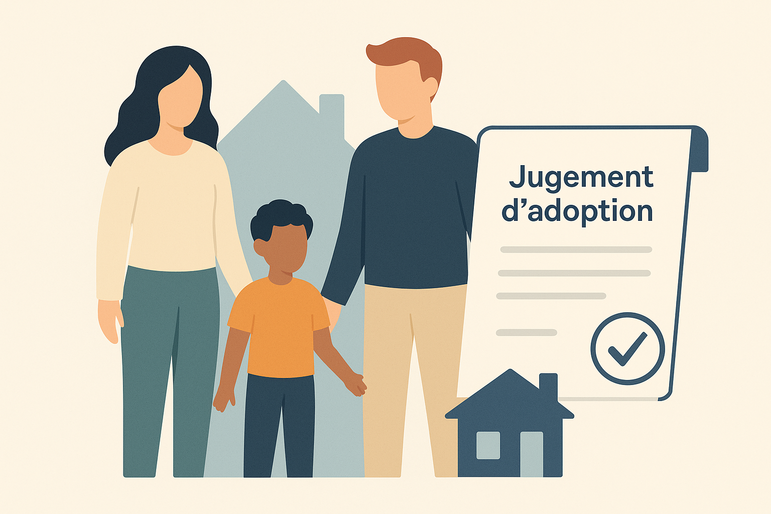 Schéma du processus d’adoption en France et types d’adoption