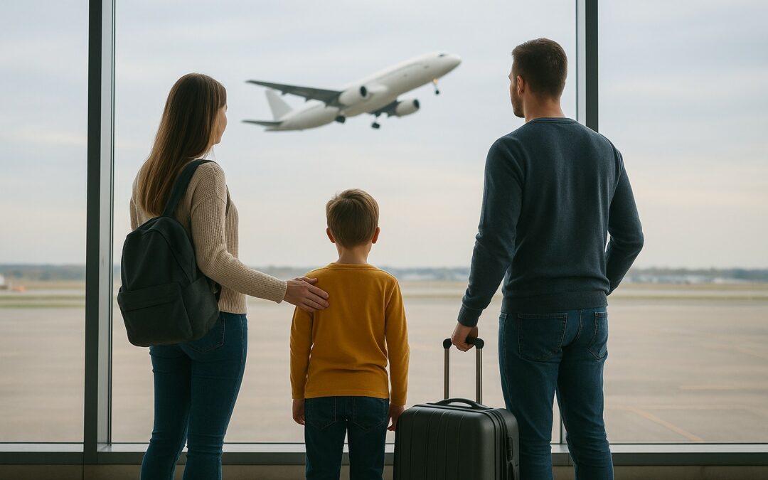 Famille s'apprêtant à s'expatrier.